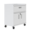 Armoire mobile Fortress de Manhattan Comfort de 31,5 po en métal texturé avec tiroir et 2 tablettes réglables pour le garage - blanche