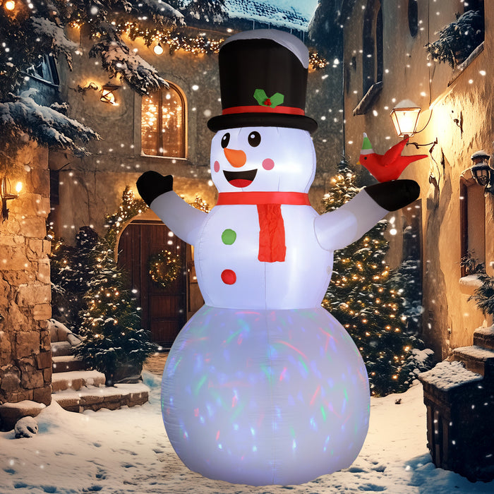 Outsunny Bonhomme de neige gonflable de Noel 12pi avec lumiere LED rotative