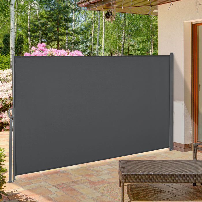 Outsunny Ecran De Confidentialite Pliant Pour Auvent Lateral 118 X 63, Gris