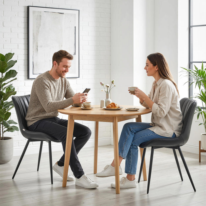 HOMCOM Lot de 2 Chaises de Cuisine Capitonnees avec Dossier