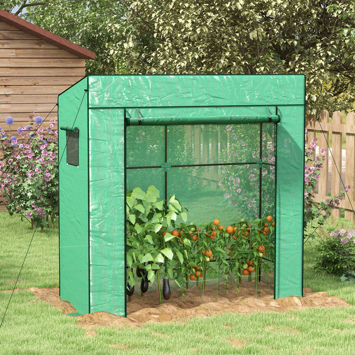 Outsunny Serre A Tomates Avec Couverture Pe Renforcee Serre A Etages
