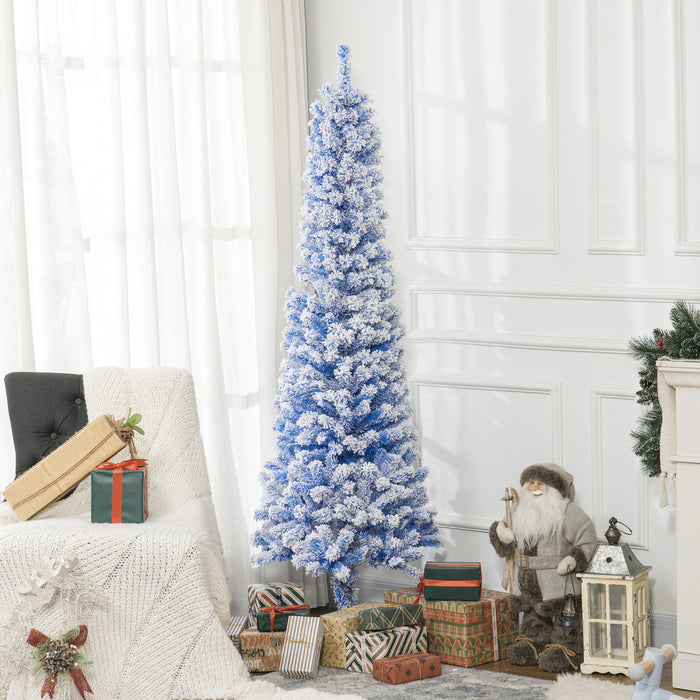 Homcom Arbre De Noel Artificiel Fin Floque De Neige Artificielle 6pi