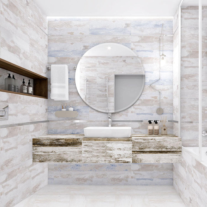 Miroir rond Arcus 36 po x 36 po sans cadre avec bordure biseautée