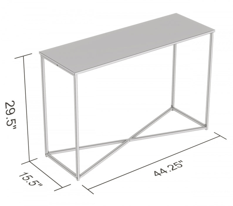 Console de 44 po - bois recyclé brun avec base en métal noir