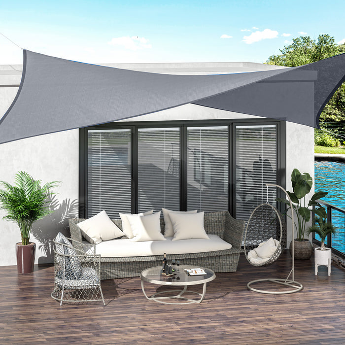 Voile D\u0092ombrage Rectangulaire 6l X 4l M Hdpe Gris
