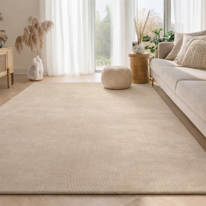 Tapis Lavable/Contemporain Elion 5'0\" x 7'6\" en Creme