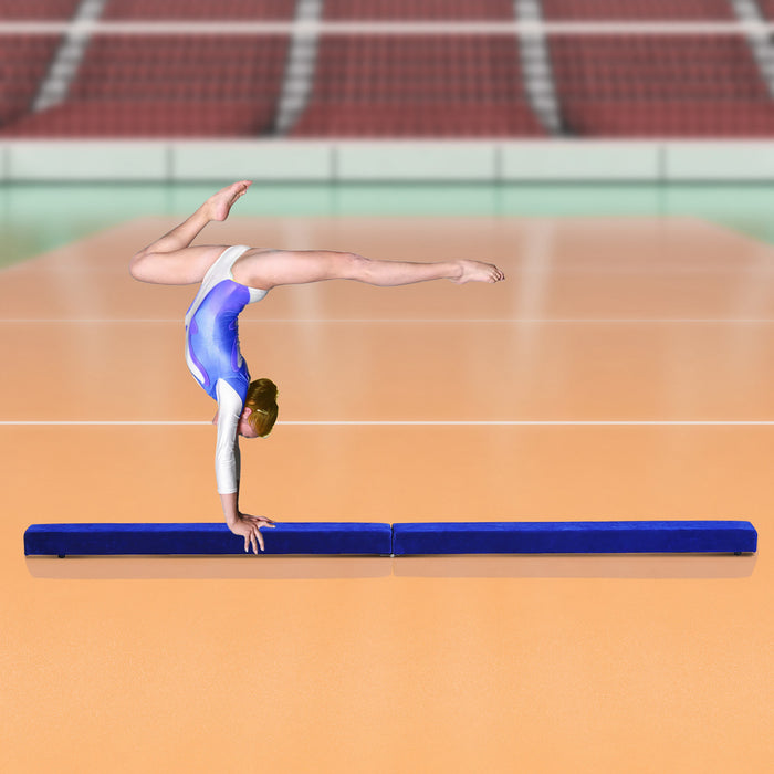 Soozier Poutre d'Equilibre Pliable 7FT avec Surface en Daim, Bleu