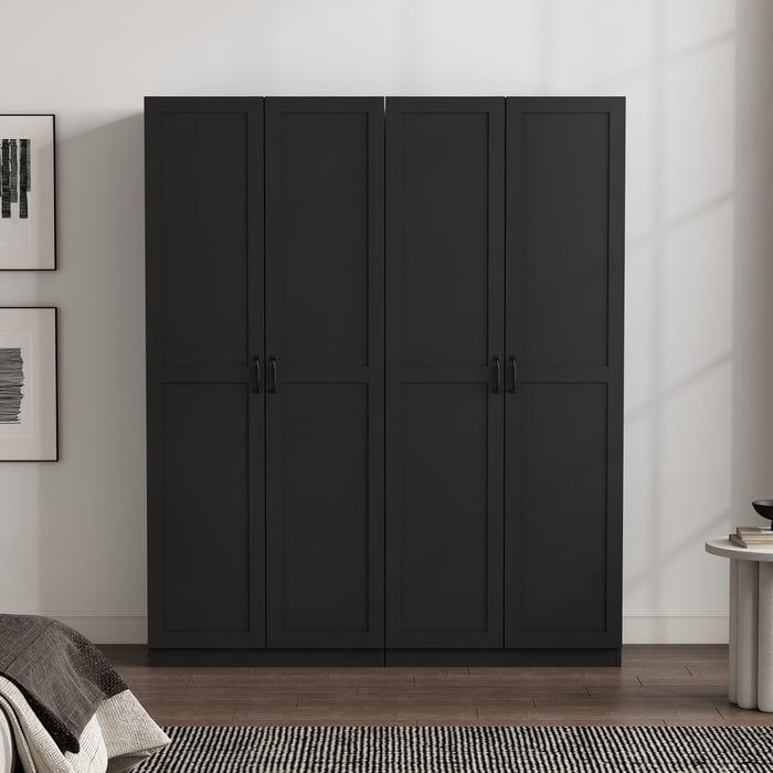 Armoire de rangement Cornelia Modern 30\" en noir (4 etageres) - Lot de 2