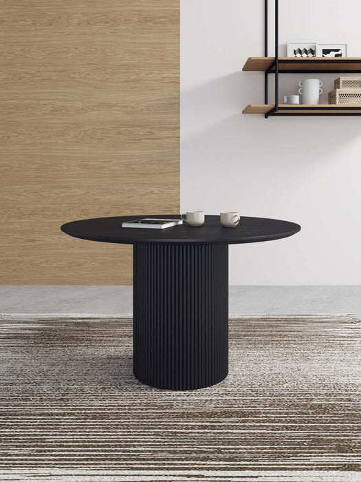 Table a manger ronde Hathaway Modern Industry Chic de 47\" en noir