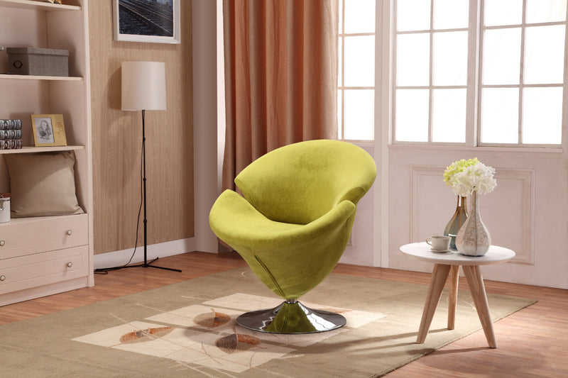Fauteuil lounge pivotant moderne en velours Tulip vert - Lot de 2