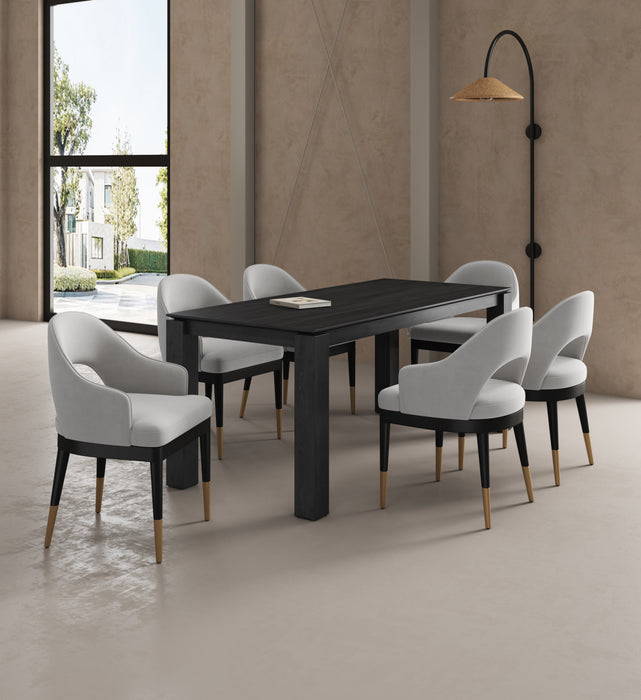 Ensemble de salle a manger moderne industriel chic Carrington et Rockaway 7 pieces en gris clair et noir