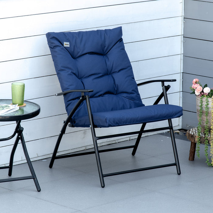 Chaise Longue Pliable, Fauteuil Rembourre Avec Accoudoirs, Bleu