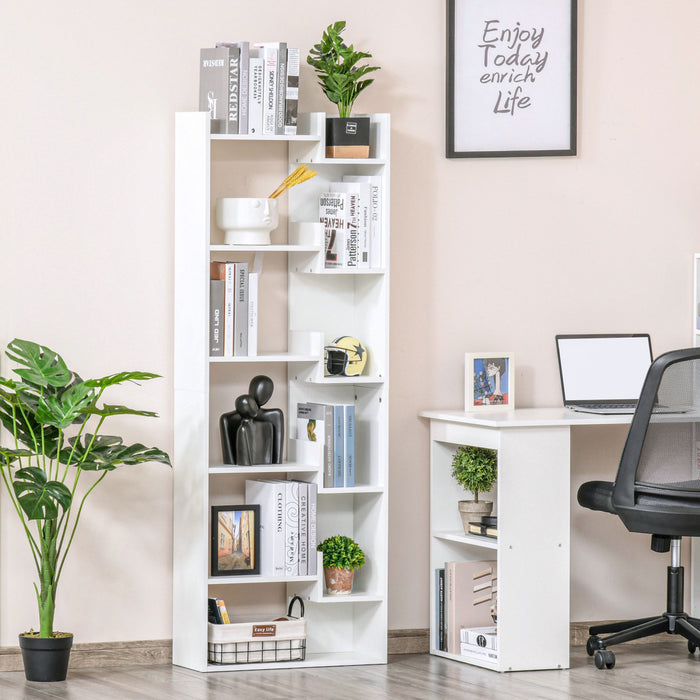 HOMCOM Bibliotheque Bois 6 Etageres Dos Ferme Decoration