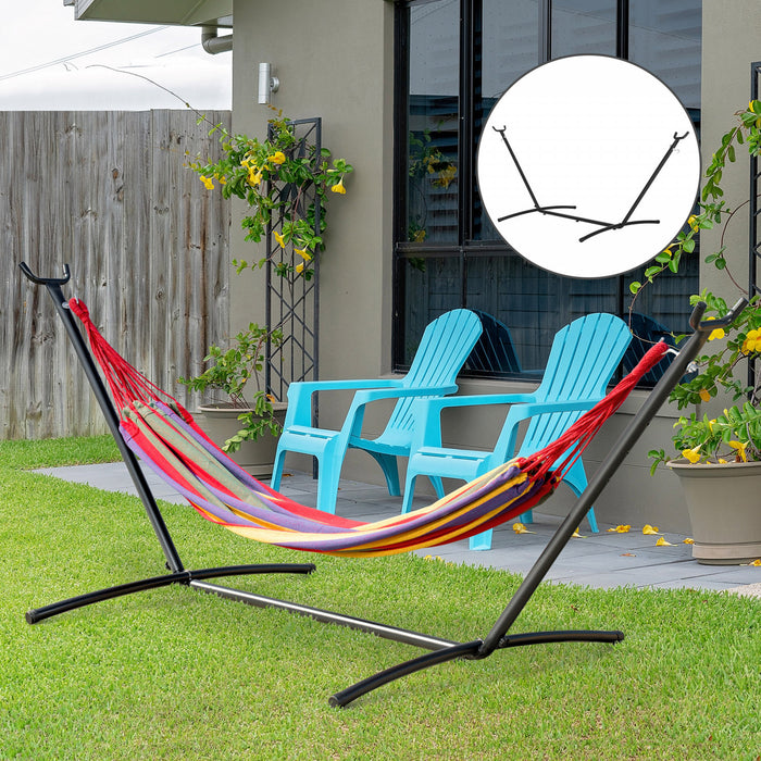 Outsunny 9.2'l Support De Hamac Reglable Robuste Universel Jardin Camping En Plein Air Pique-nique Lit De Soleil Balancoire Cadre En Metal Avec Six Trous Pour Ajuster Noir
