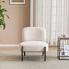Coco Modern Boucle Lounge Chair with Solid Wood Frame, Beige | Coco Fauteuil de Salon Moderne en Bouclette avec Cadre en Bois Massif, Beige