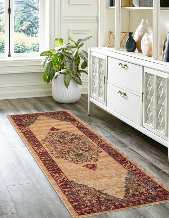 Tapis Traditionnel Lux 2'3\" x 7'6\" en Ivoire