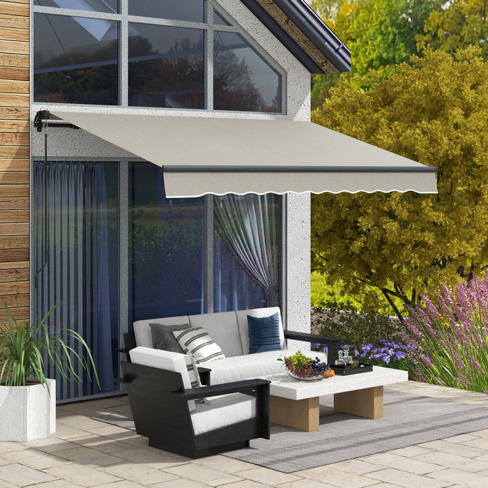 Outsunny 10' X 8' Auvent Retractable, Abri Pare-soleil, Gris Clair