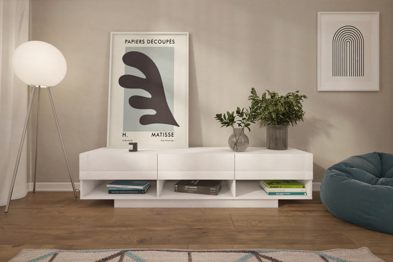 Meuble pour téléviseur Stero Nordika de 72 po - blanc