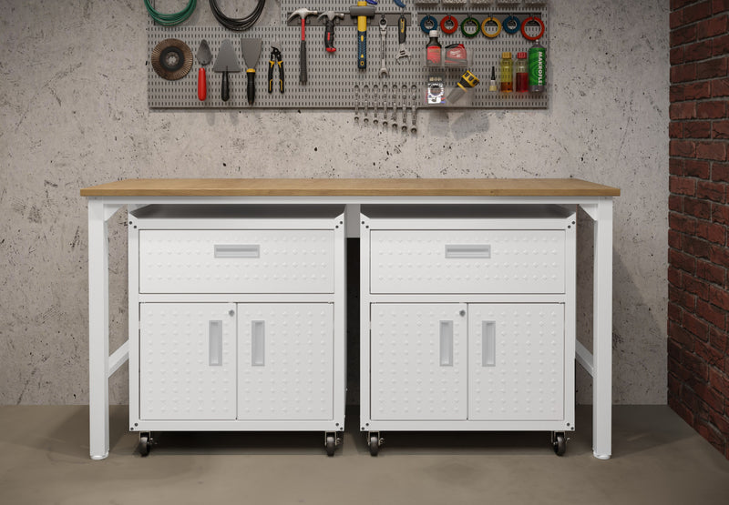Ensemble de garage moderne Fortress 3 pieces en blanc