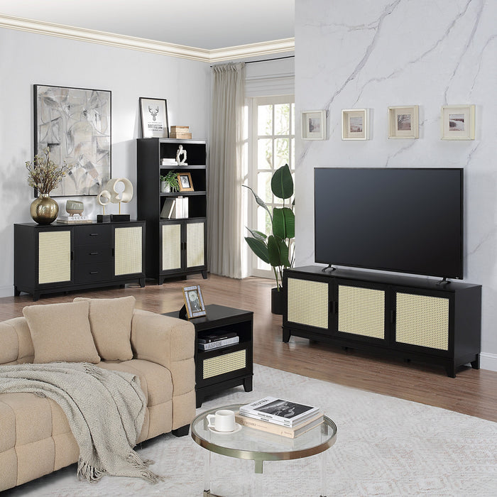 Ensemble de salon Sheridan style milieu du siecle 4 pieces en noir