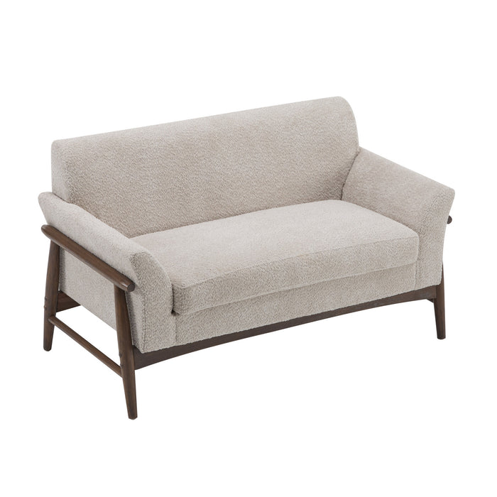 Harper Canape deux places compact moderne en tissu, amande