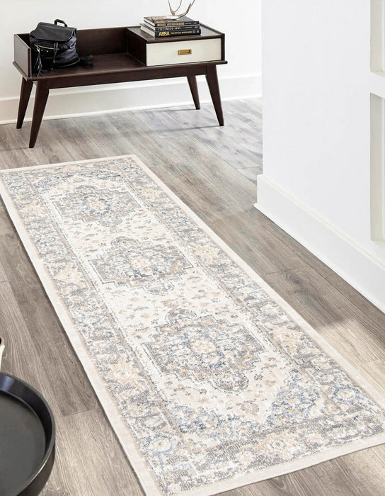 Carpette longue Bijara bleue - 2 pi 8 po x 8 pi 2 po 