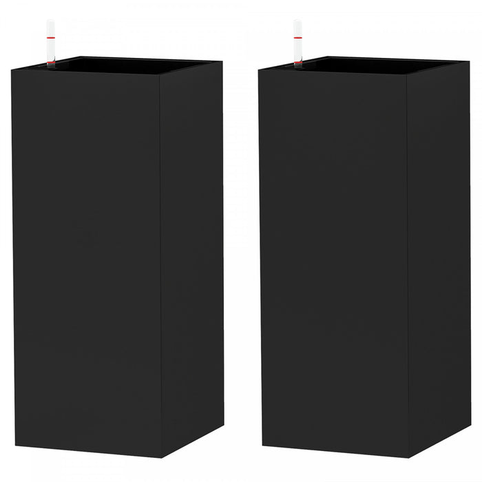 Outsunny Lot de 2 jardinieres d'exterieur en plastique de 11\", noir