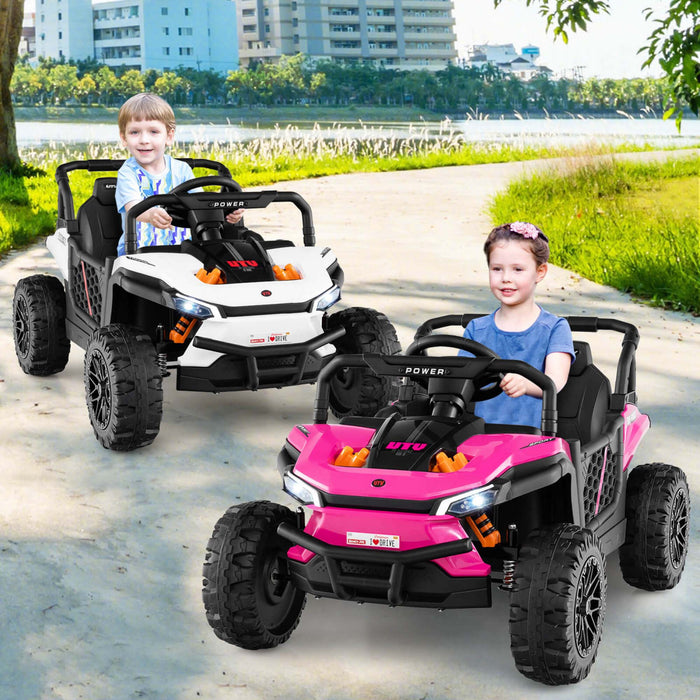 Costway 12v Kids Ride Sur Camion Avec Telecommande Parentale 3 Vitesses Et Fonction Avant Inverse Rose
