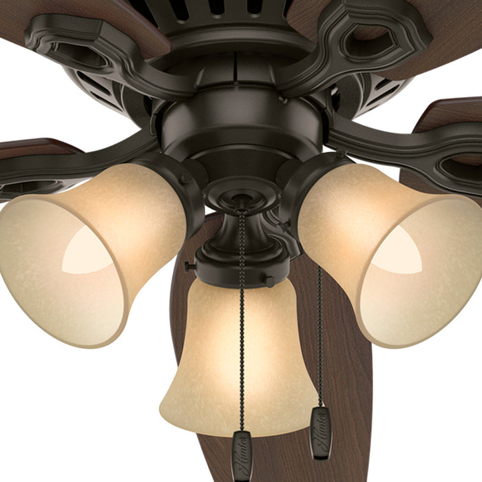 Ventilateur de plafond à profil bas du constructeur avec luminaire - Bronze