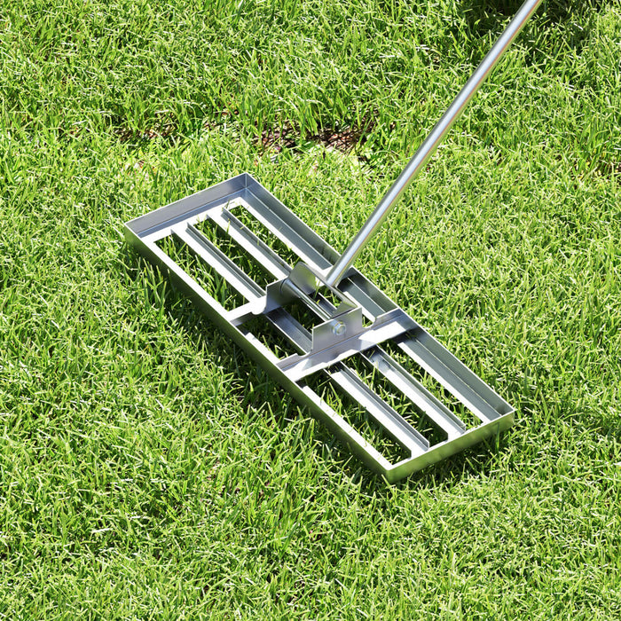 Costway Pelouse Nivelage Rake 30 \"x 10\" Outil De Pelouse De Niveau Pour Jardin Arriere-cour/pelouse Argent