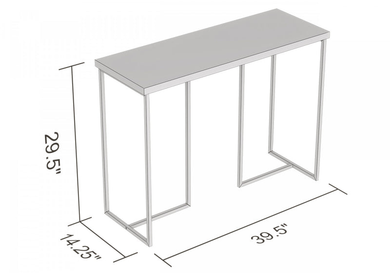 Console de 39 po - taupe foncé avec métal noir