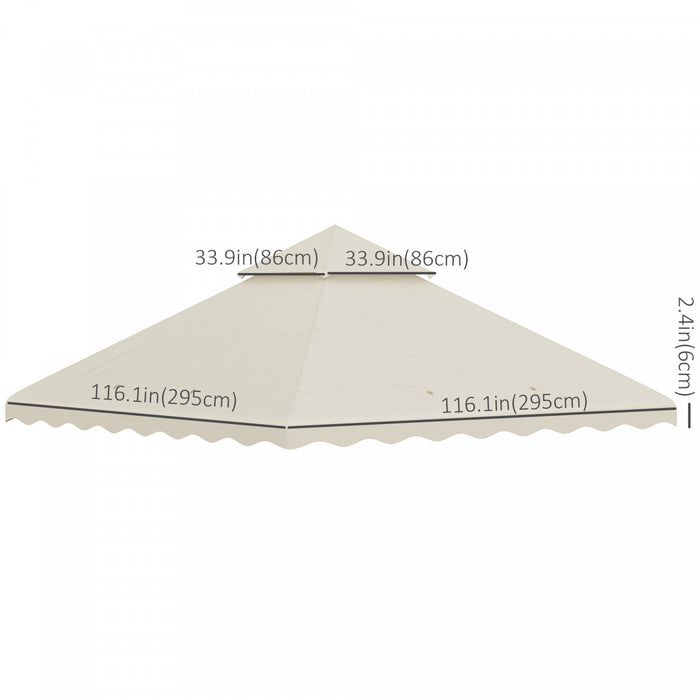 Outsunny Auvent De Remplacement Pour Tonnelle 10' X 10', 2 Niveaux, Blanc