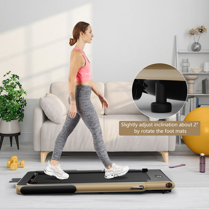 Tapis De Course Pliable 2 En 1 Superfit, Avec Haut-parleur, Telecommande Et Controle Via Application, Moteur 2,25 Hp, 2 Modes : Marche Et Course, Vitesse De 1 A 12 Km/h, Jaune