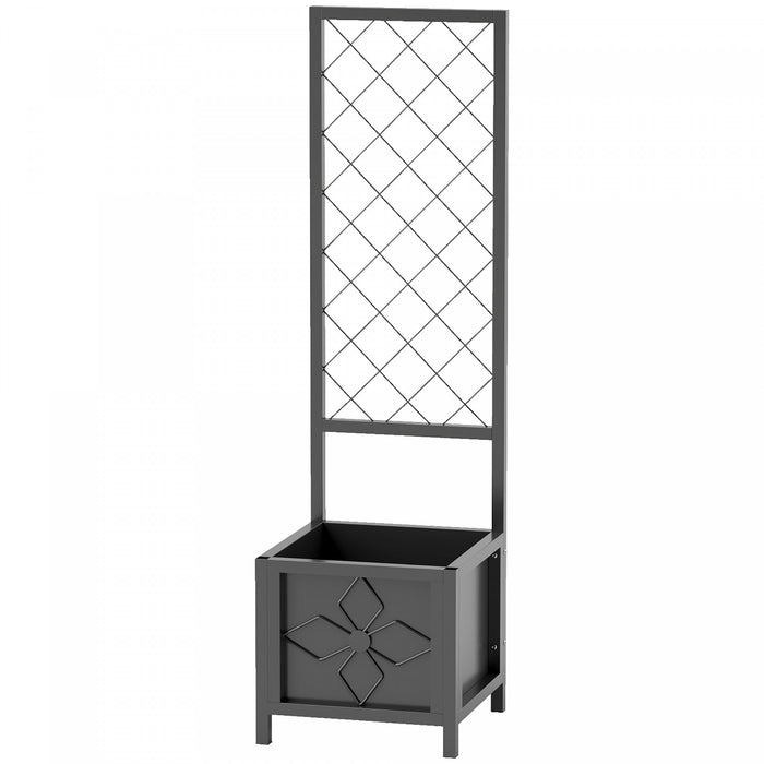 Outsunny Jardiniere en metal avec treillis, trous de drainage