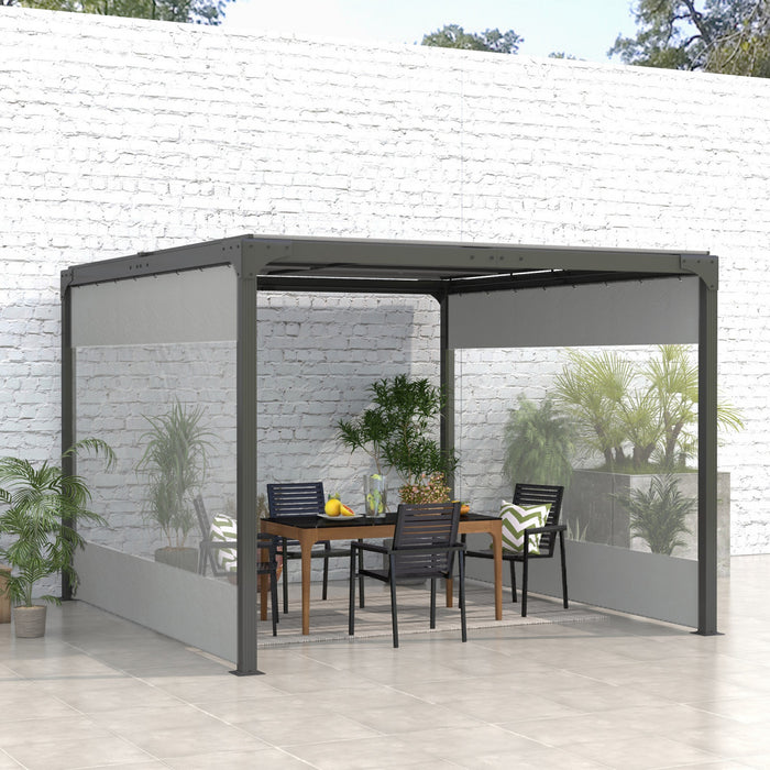 Outsunny Rideaux De Pergola Avec Grandes Fenetres Pour Pergola De 10' X 10'