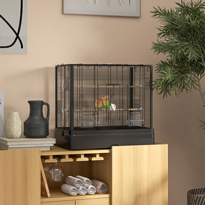 Cage A Oiseaux 22 Po Avec Plateau, Recipients Alimentaires