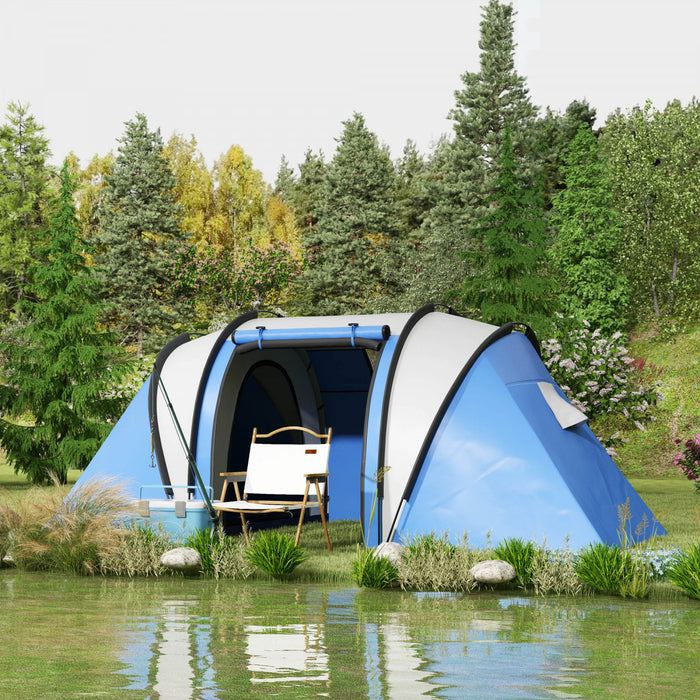 Outsunny Tente de Camping avec 2 Chambres et Espace Salon, Etanche 3000mm