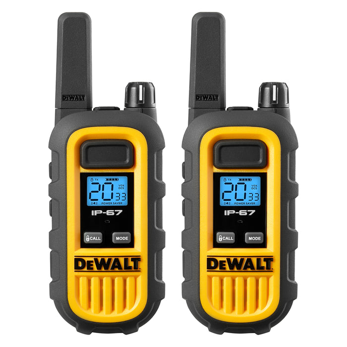 6 Talkies de chantier Dewalt DXFRS300 - 1 Watt, robuste, longue portée, radios bidirectionnelles intérieures-extérieures + 22 canaux
