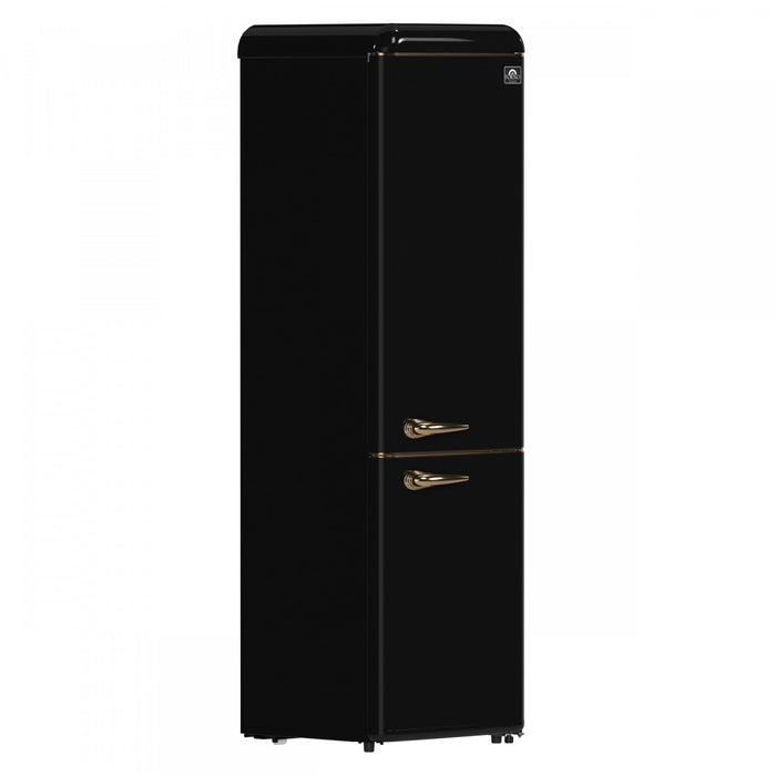 Refrigerateur Storico de 22 po style retro avec congelateur inferieur, noir, 9 pi³ - FFFFD1745-22BLK