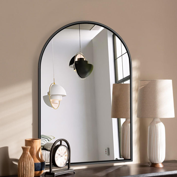 Miroir architectural Arcus 24 po x 36 po fabriqué à la main - noir