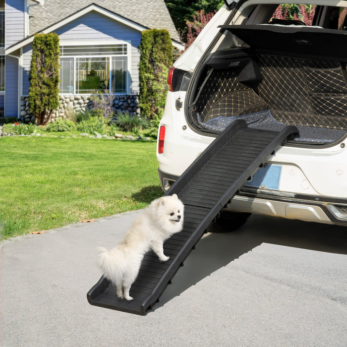 Pawhut Rampe Pour Animaux De Compagnie Pour Chiens De 61 Pouces De Long, Rampes Pour Voiture, Camion, Vus, Portable Pliable Antiderapant