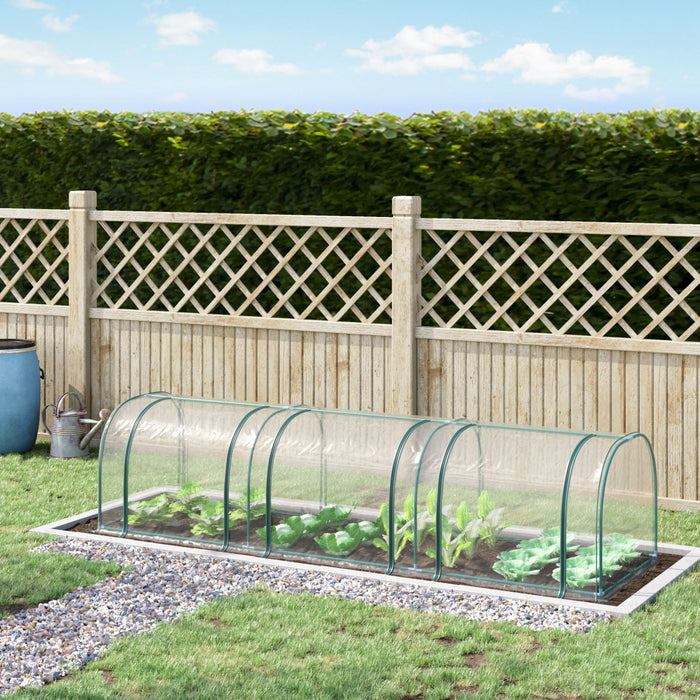 Outsunny 138\" X 39\" X 32\" Mini Serre Tunnel Pvc Transparent Jardin Vert Abri De Culture Portable Plante Fleur Maison Chaude Cadre En Acier Portes Zippees