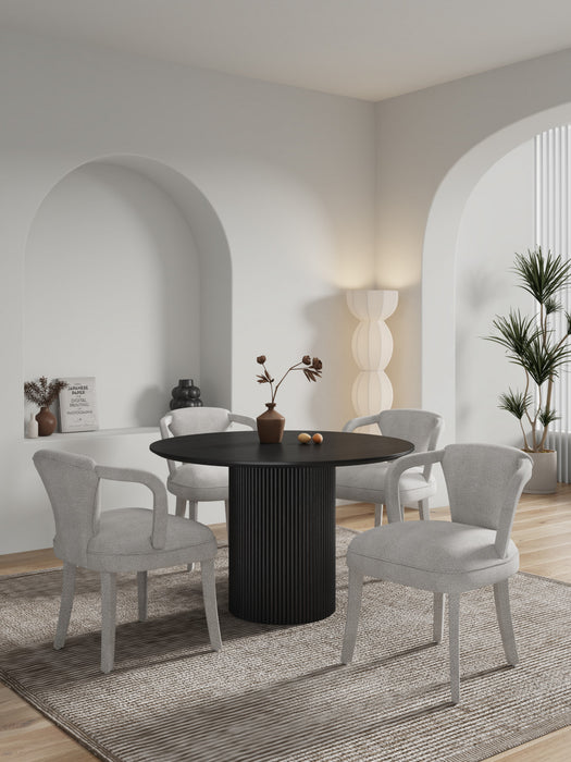 Ensemble de salle a manger chic industriel moderne Hathaway et Palmer 5 pieces, finition Poussiere d’or et noir