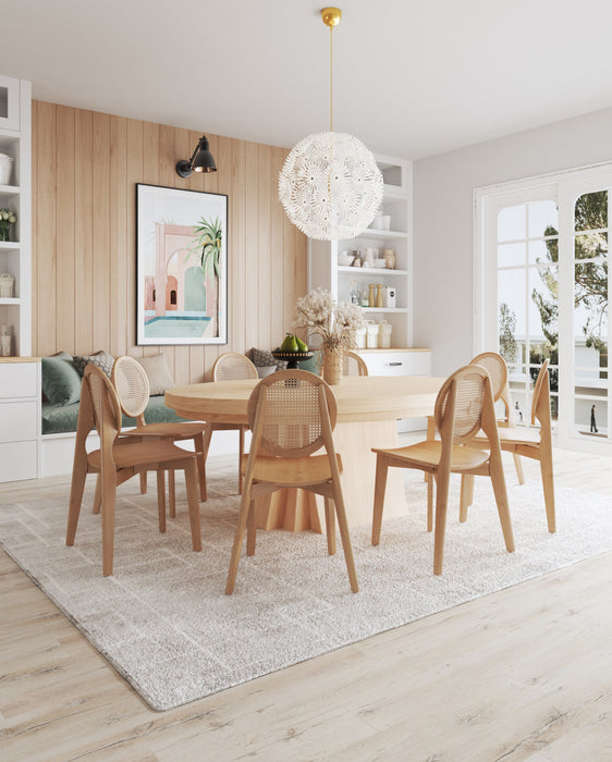 Chaise de salle a manger en bois style industriel Versailles, finition naturelle - Lot de 4
