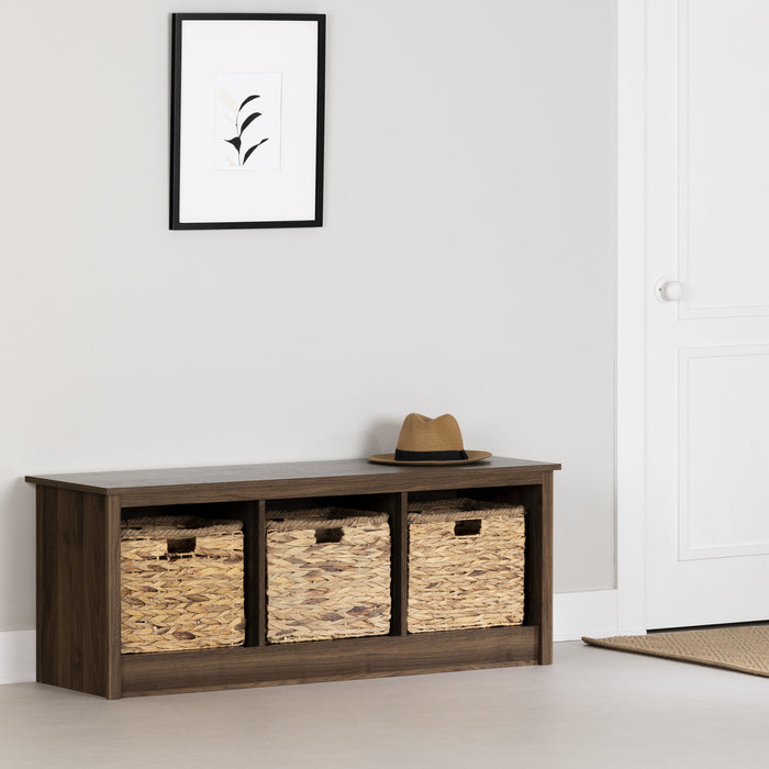 Banc de rangement Toza pour vestibule - noyer naturel