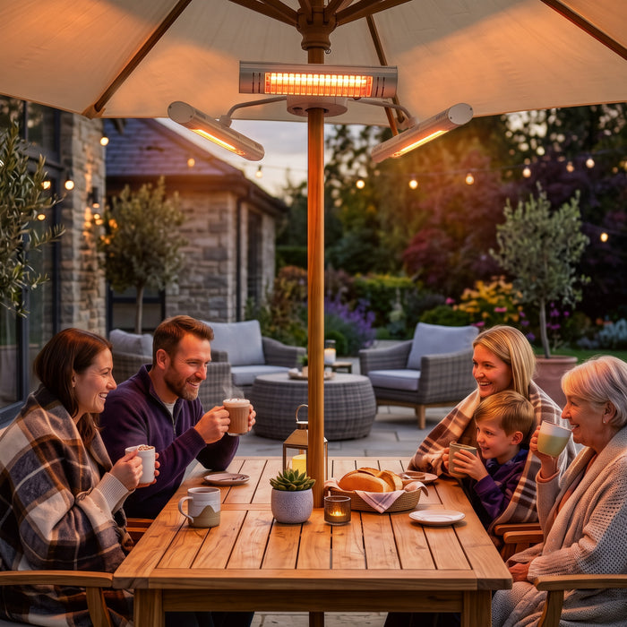 Outsunny Chauffe-terrasse electrique avec 3 panneaux chauffants argent