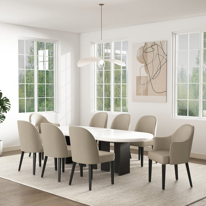 Ensemble de 8 chaises de salle a manger Hillman Modern en sable
