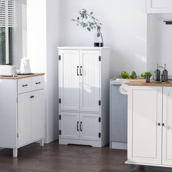 HOMCOM Garde-Manger Cuisine 48\" Armoire Rangement Etageres Blanc