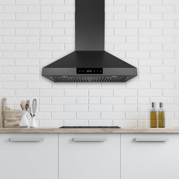  Chef 30-in Convertible Matte Black Wall-Mounted Range Hood