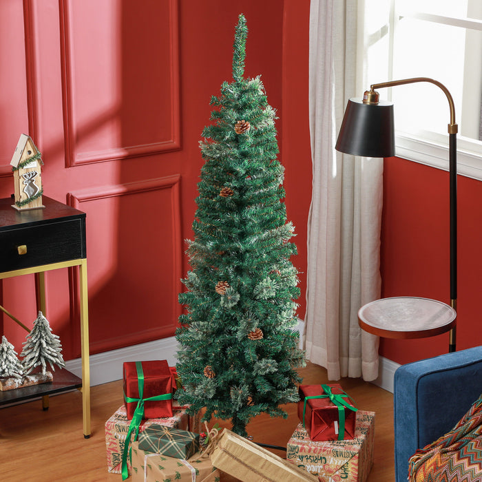 Homcom Sapin De Noel Artificiel Avec Aiguilles De Pin Et Pommes De Pin